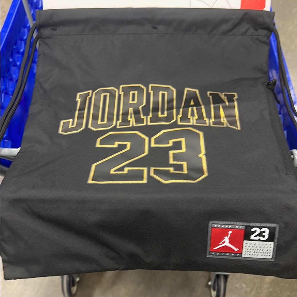 Michael Jordan Black and Gold Drawstring Bag